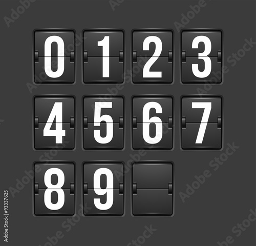 Countdown timer, white color mechanical scoreboard © sidmay