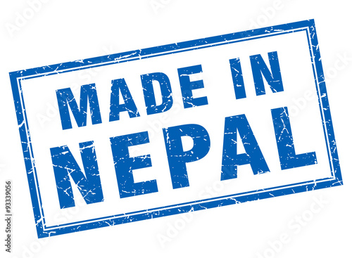 Nepal blue square grunge made in stamp