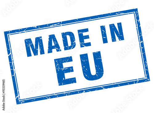 eu blue square grunge made in stamp