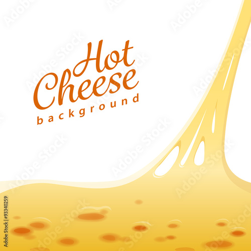 Hot cheese on the top of the pizza vector background