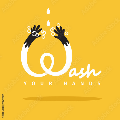 Wash your hands vector poster