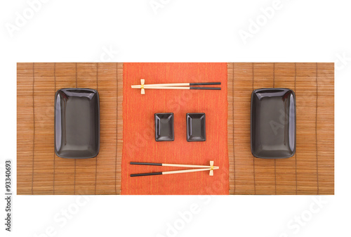 set of dishes for sushi