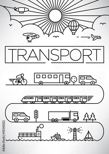 Transportation Vehicles Linear Vector Design