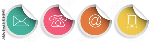 Kontakt Icons Set mit Telefon, Handy, Nachricht und Email Vektor Symbol