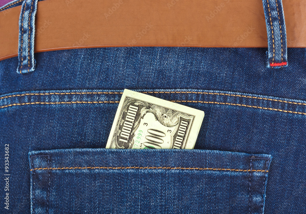 Money in jeans pocket Money in jeans pocket