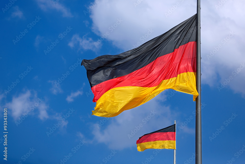 The German flag waving in the wind The German flag waving in the wind