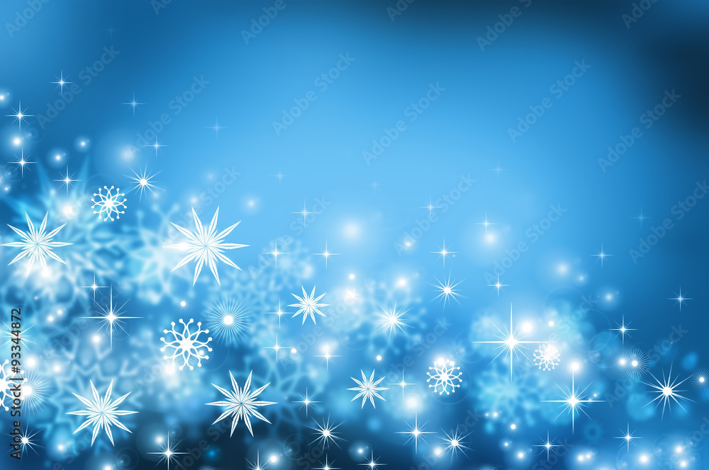 snowflakes and stars descending on background snowflakes and stars descending on background