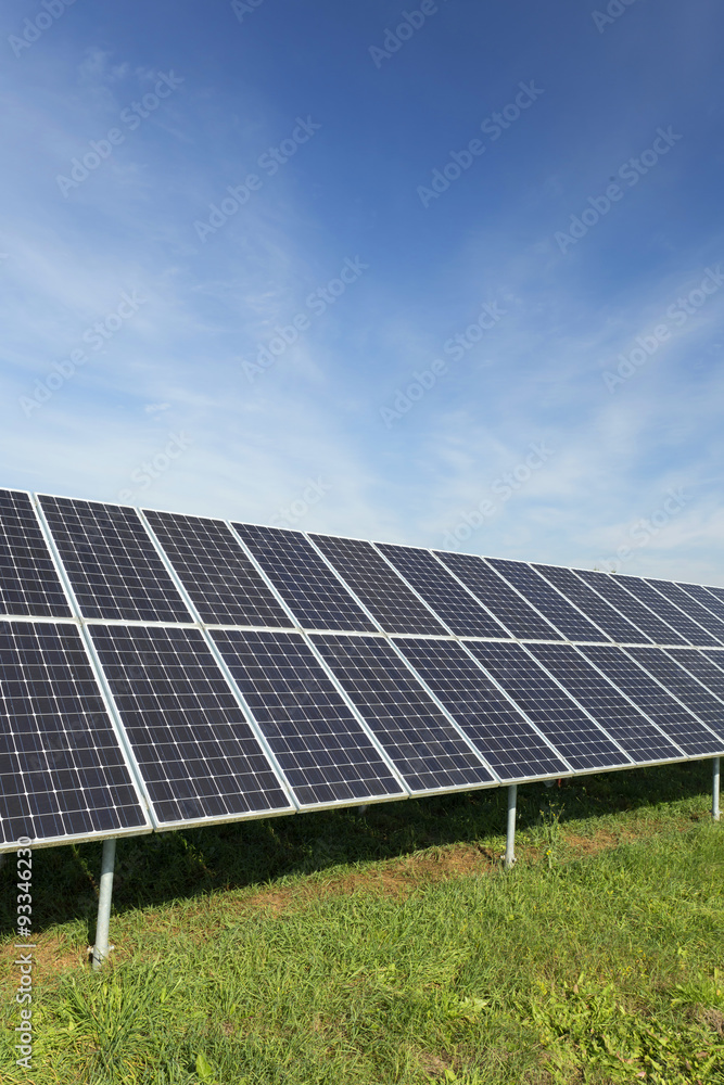 Solar Power Station in the autumn Nature