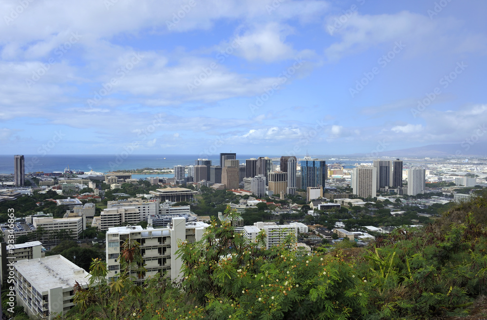 View of City of Honolulu from the Diamond Head