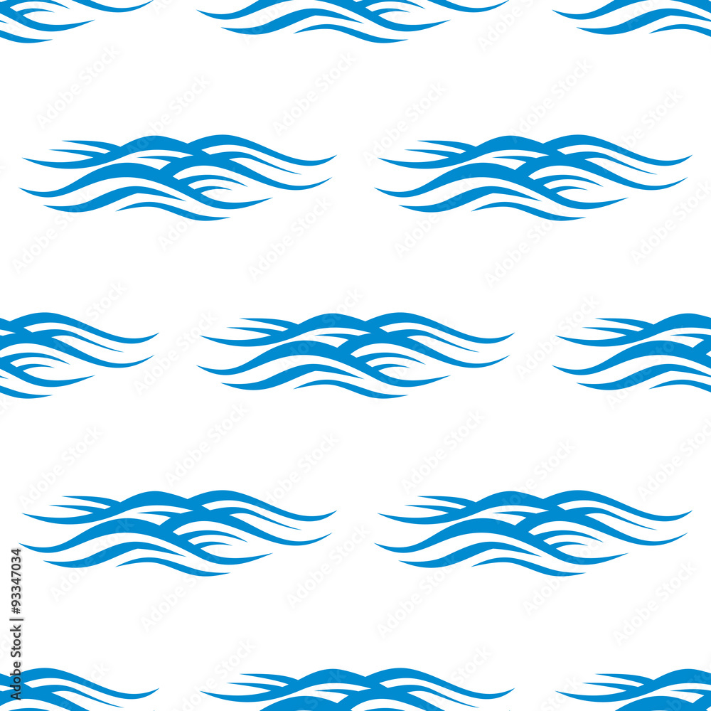 Fototapeta premium Sea blue waves with ripple pattern