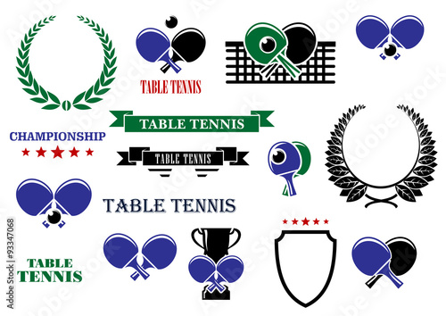 Table tennis game heraldic elements