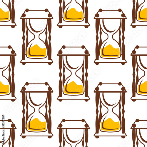Hourglasses seamless pattern on white