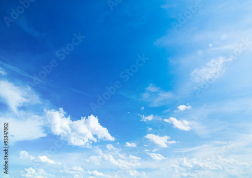 The blue sky with clouds, background