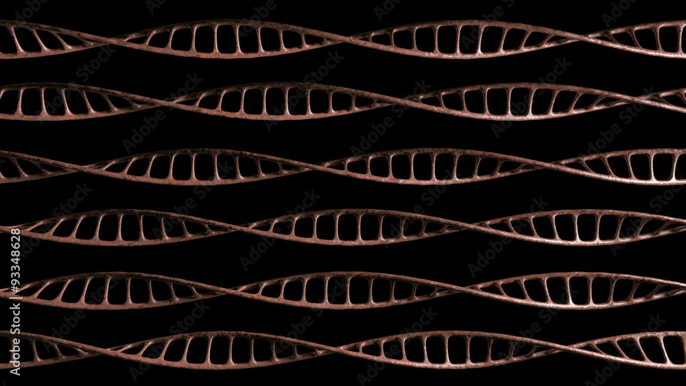 custom made wallpaper toronto digitalA microscopic macro view of sequenced pattern of DNA style strands of flesh slowly animating and rotating on an isolated dark background