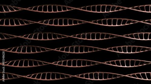 Wallpaper Mural A microscopic macro view of sequenced pattern of DNA style strands of flesh slowly animating and rotating on an isolated dark background Torontodigital.ca