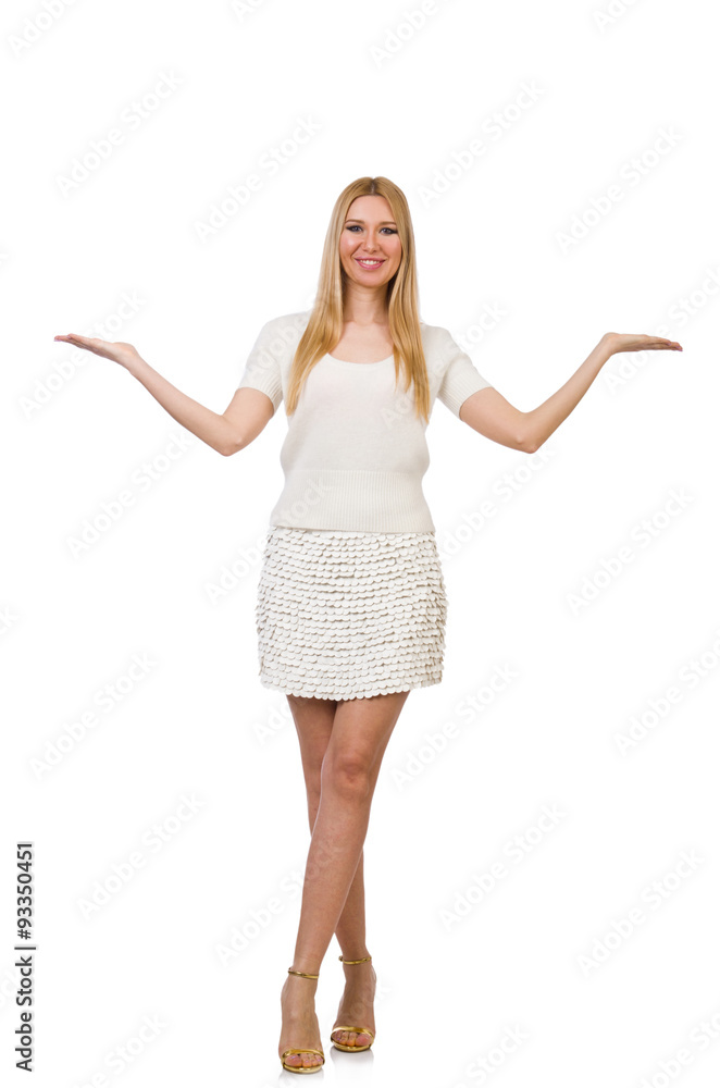 Pretty young blond woman isolated on white Pretty young blond woman isolated on white