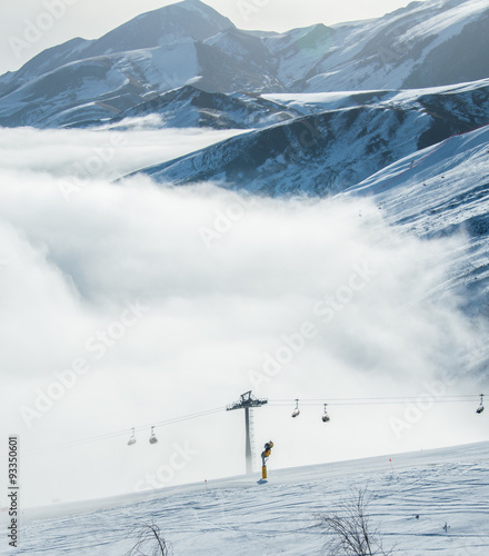 Ski lifts in Shahdag mountain skiing resort photo