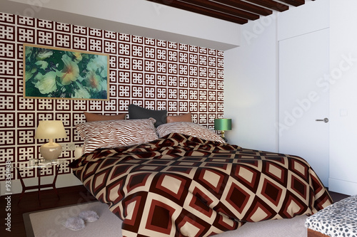 Светлая спальня с оригинальными орнаментами