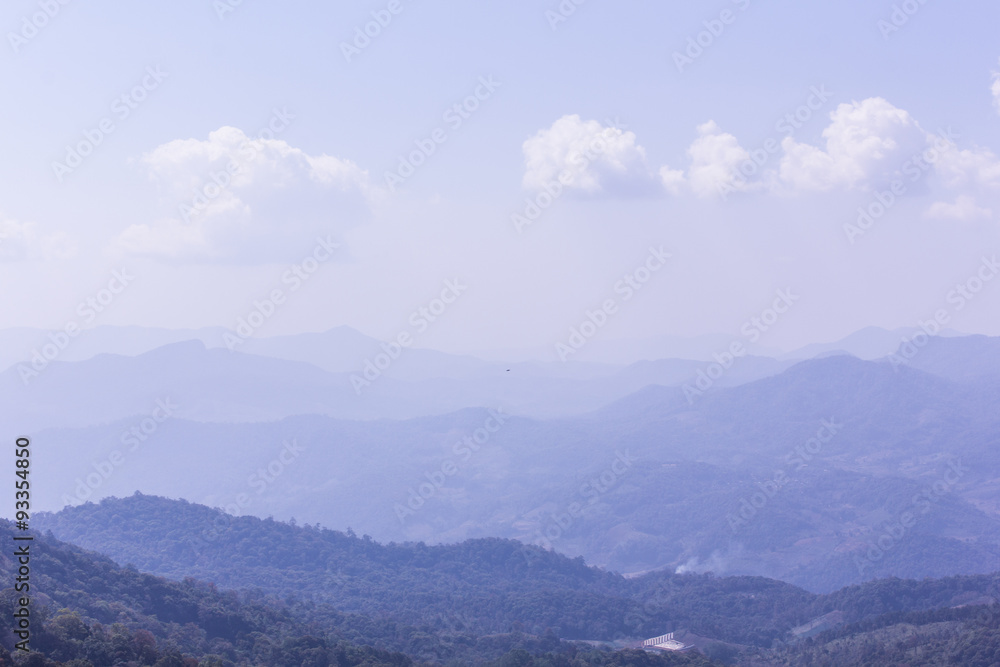 mountain with sky in doi inthanon, Chiangmai Thailand