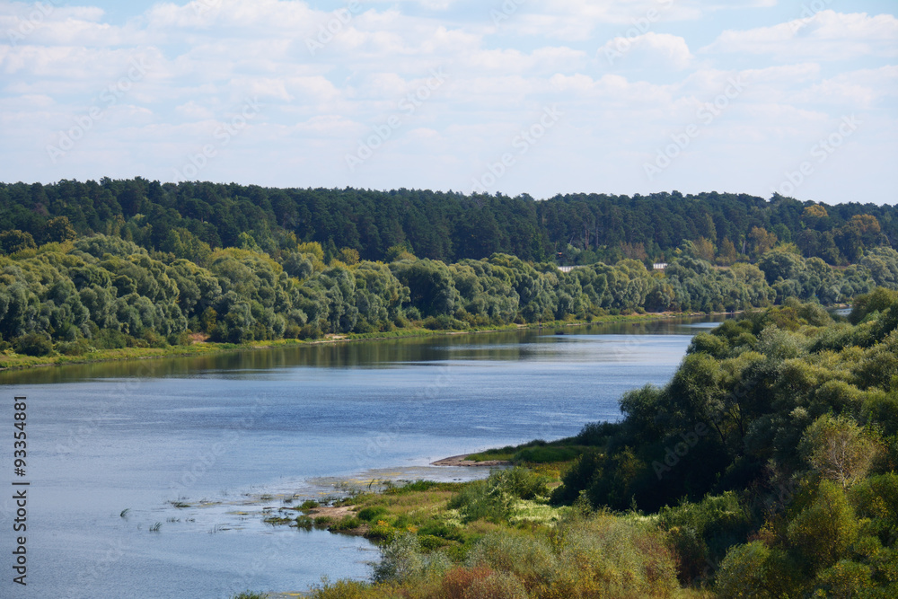 river Oka with the trees on the banks