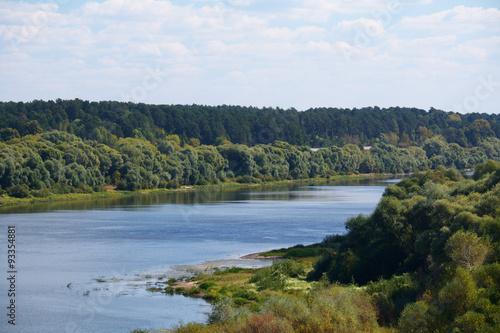 river Oka with the trees on the banks