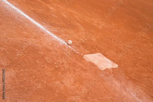 Photography baseball and base on baseball field