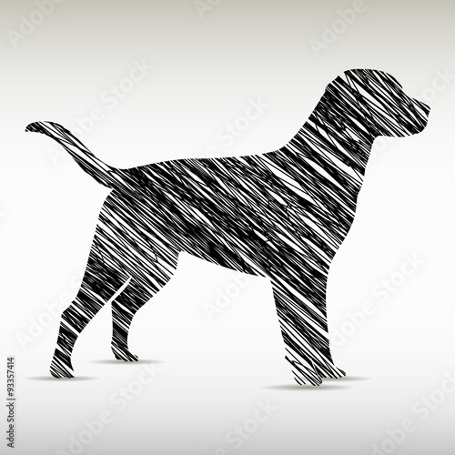 Stylized dog logo design. Artistic animal silhouette