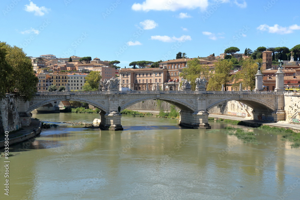 Bridge Ponte Vittorio Emanuele II in Rome, Italy