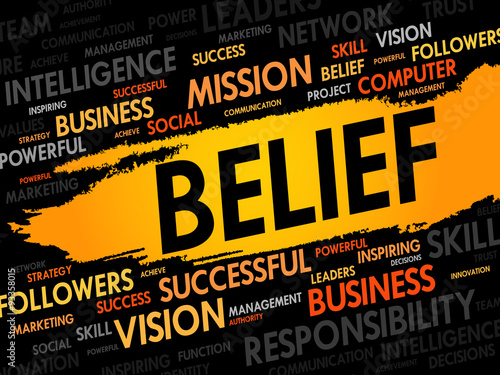 BELIEF word cloud, business concept