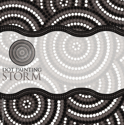 Dot painting invite/ greeting card in vector format.