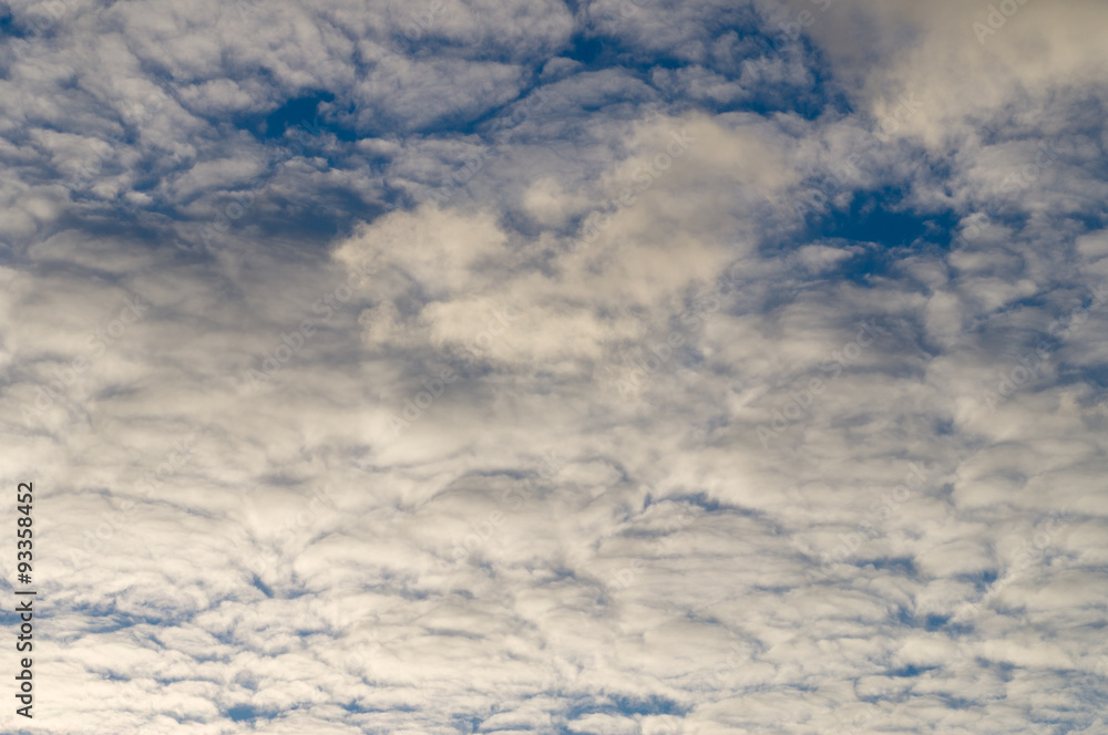 Stratocumulus clouds and the dark blue sky