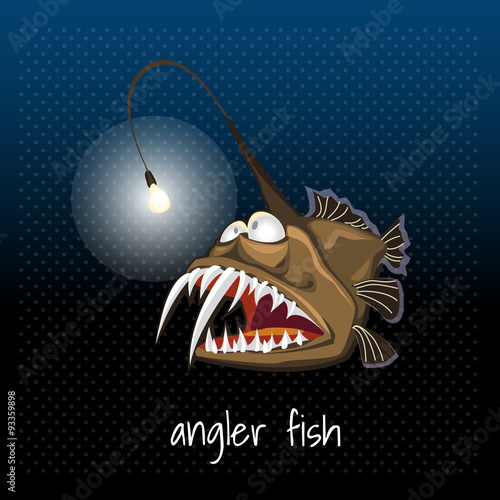 The angler fish with a lantern, monkfish, sea devil