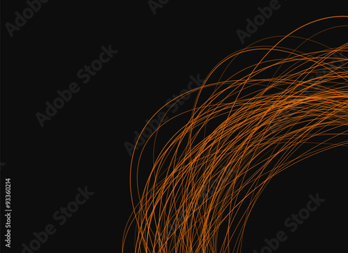 thin orange lines on a black background
