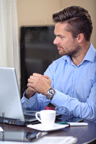 pensive young businessman