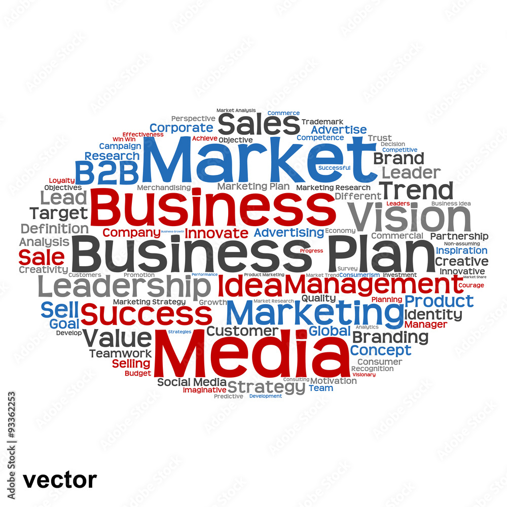 Vector conceptual business marketing word cloud Vector conceptual business marketing word cloud