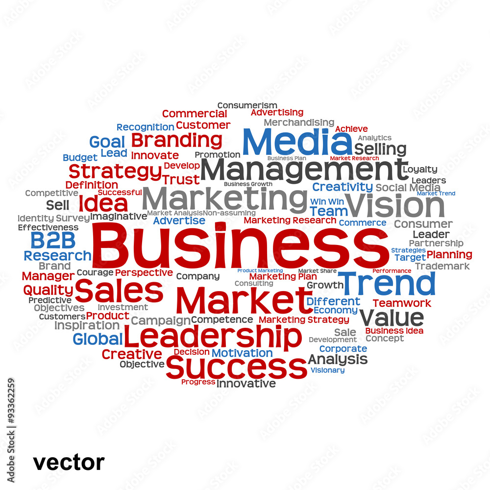 Vector conceptual business marketing word cloud