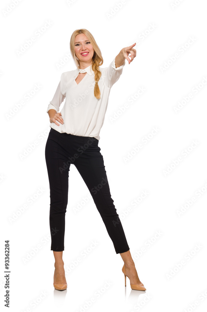 Pretty girl in office attire isolated on white Pretty girl in office attire isolated on white