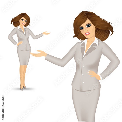 businesswoman showing something