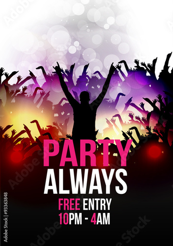 Dance Party Poster Background Template - Vector Illustration