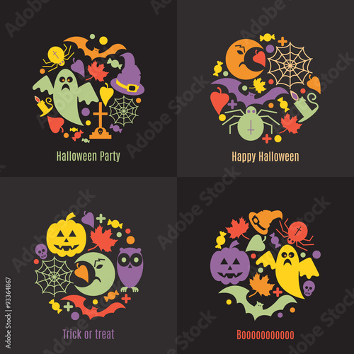 Set of 4 Halloween posters.