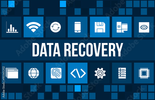 Data Recovery concept image with business icons and