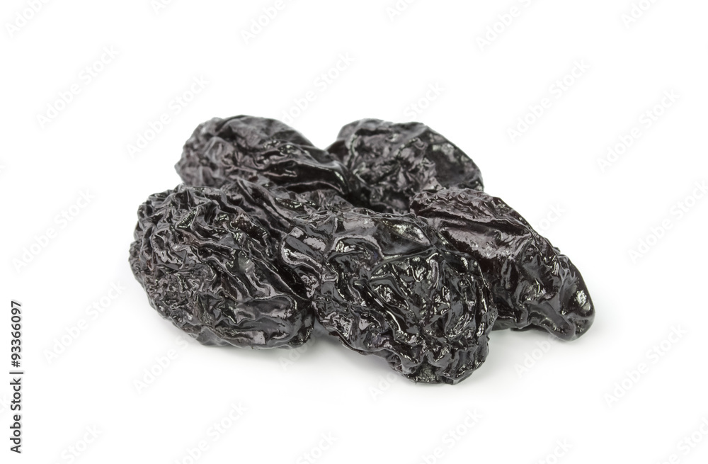Dried plum - prunes isolated on a white background Dried plum - prunes isolated on a white background