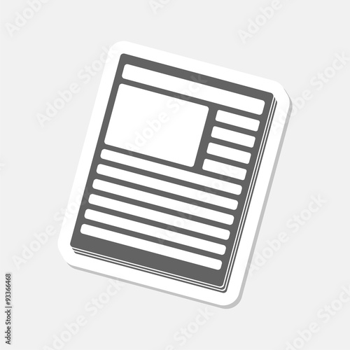 Vector newspaper icon sticker