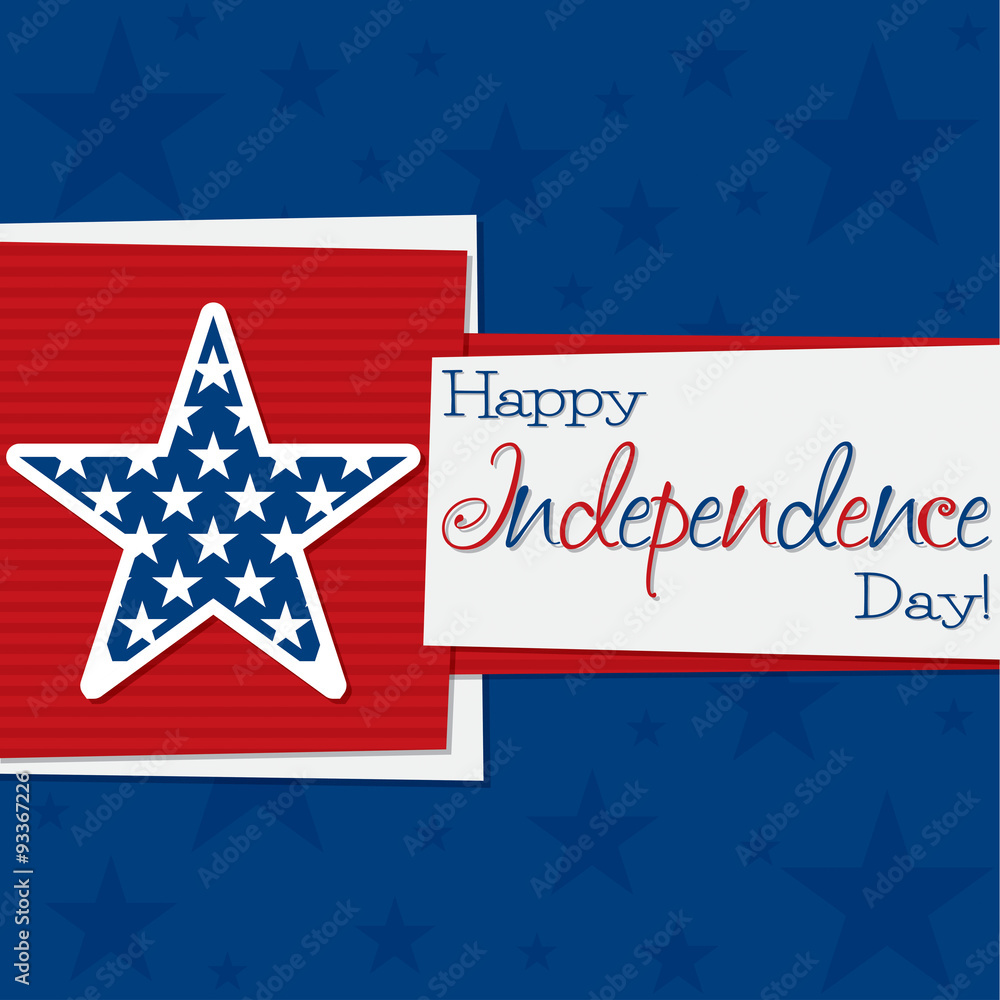 Square 4th of July Card in vector format.