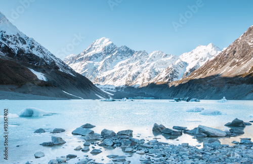 View to Hooker Glacier and mt. Cook