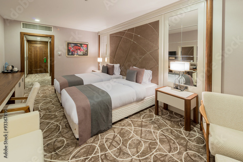 Hotel room with modern interior
