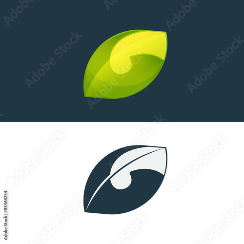 Green leaf and G letter logo