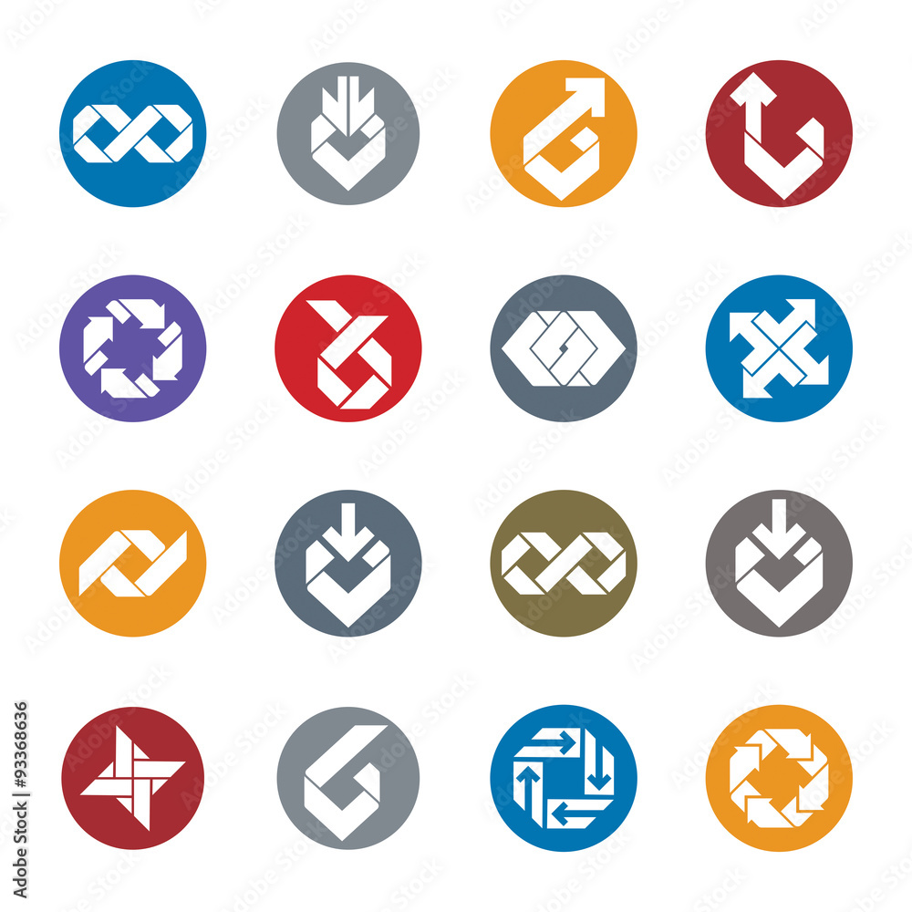 Abstract creative business icons vector collection, design