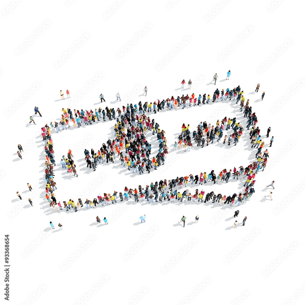 Group people shape money cartoon Group people shape money cartoon
