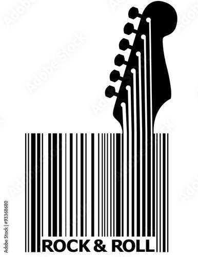 A UPC bar code that’s also a guitar with space for text